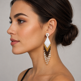 Boho Ohrstecker Madita Gold-Mokka-indian Spirit