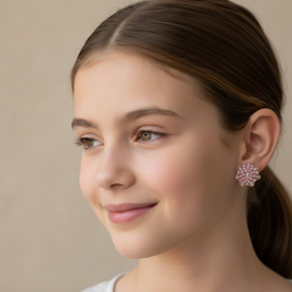 Boho Ohrstecker Kaia Rosa-Silber