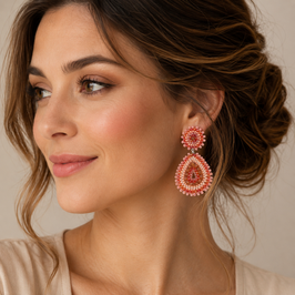 Boho Ohrstecker Kiara Mandarin-Orange-nut