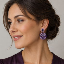 Boho Ohrstecker marie Lila-Silber