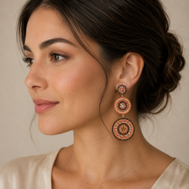 Boho Ohrstecker kitty orange-mokka-Nut-Gold