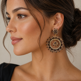 BOHO Ohrstecker Klara Mokka-nut-gold