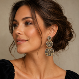 Boho Ohrstecker Manon Nut-beige-Gold