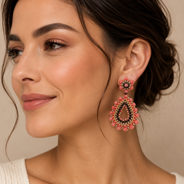 Boho Ohrstecker Marlot Corale-Nut-Mokka-Gold