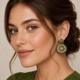 Boho Ohrstecker  Marina kiwi-Tanne-Altrosa