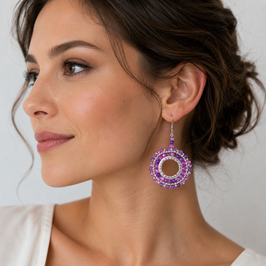 Boho Ohrhänger Mia Purple mix-Silber