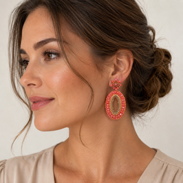 BOHO Ohrstecker Maxima Corale-nut-gold