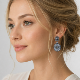 Boho Ohrstecker Marlene denim-hellblau-Silber