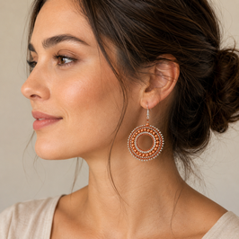 Boho Ohrhänger Mira orange-silber