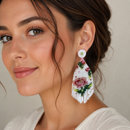 Boho Ohrstecker Maryrose WEISS