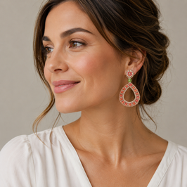 Boho Ohrstecker Kim Nut/Orange/ Peridot