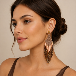 Boho Ohrstecker Gold Madita Nut-Mokka-Aprikot-Gold