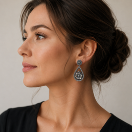 Boho Ohrstecker Marlot Piccaso -Jaspis- Silber