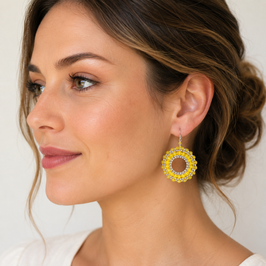 Boho Ohrhänger Mia yellow-silber