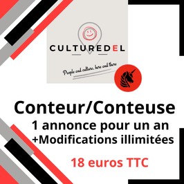 Conteur/Conteuse, 1 annonce pour 1 an, avec modifications