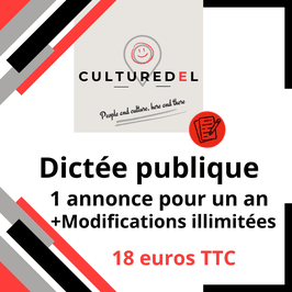 Dictée publique, 1 annonce pour 1 an, avec modifications