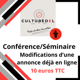 Conférence ou Séminaire, Modification d'une annonce déjà en ligne