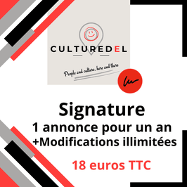 Signature/Dédicace, 1 annonce pour 1 an, avec modifications