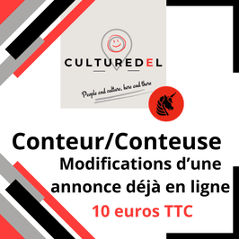 Conteur/Conteuse, Modification d'une annonce déjà en ligne