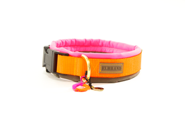SOFTY BICOLOR : NEO PINK / TAUPE mit Gurtband NEO ORANGE    HU 27-37