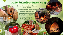 24 t/m 26 april 2026: Ouder&Kind Bosdagen (va 6j)