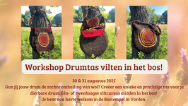 30&31 augustus 2025: Workshop Drumtas vilten in het bos!