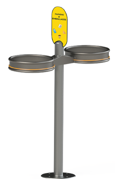 CORBEILLE VIGIPIRATE DOUBLE SUR POTEAU