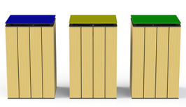 CORBEILLE TRI SELECTIF ACIER & BOIS CILYA 90L