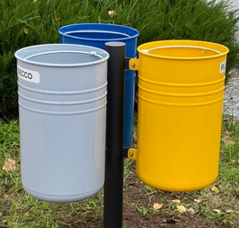 TRI SELECTIF CORBEILLE ACIER 2 - 3 OU 4 FLUX