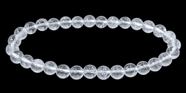 Bracciale in cristallo di rocca sfere da 6 mm