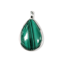 Ciondolo goccia in argento 925 malachite qualità AAA