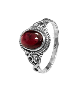 Anello in argento 925 con pietra di granato rosso qualità AA