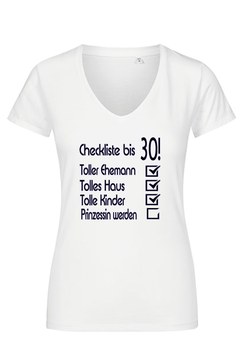 T-Shirt "Checkliste zum 30. Geburtstag"