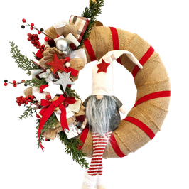 Couronne Père Noël Rouge et jute