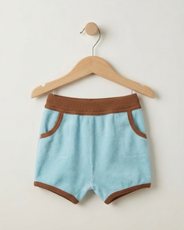 Frottee-Shorts 'Aqua/Braun'