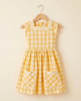 Seersuckerkleid 'Gingham' Gelb