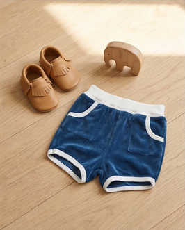 Frottee-Shorts 'Marine/Weiß'