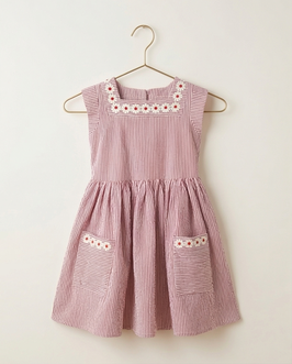 Seersuckerkleid 'Streifen' rot