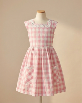 Seersuckerkleid 'Gingham' Rosa