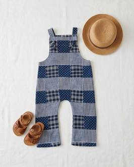 Patchwork Latzhose 'Dunkelblau'