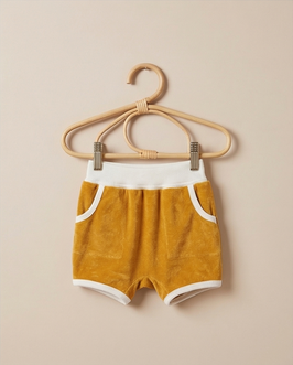 Frottee-Shorts 'Senf/Weiß'