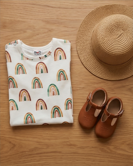 Baby Tee 'Watercolor Rainbows'