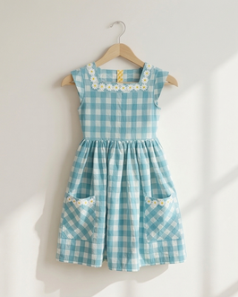 Seersuckerkleid 'Gingham' türkis