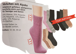 Damen Socken mit Alpakawolle/ TOPARTIKEL