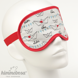 Papierschiffchen mit Herz, schwarz/weiß/rot – Schlafbrille