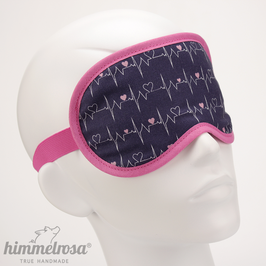 Herzlinie EKG, pink/blau – Schlafbrille