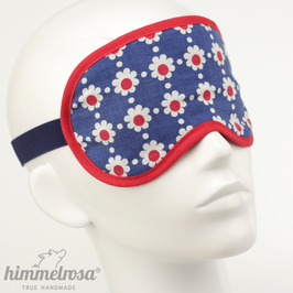 Retro-Blumenmuster, blau/weiß/rot – Schlafbrille