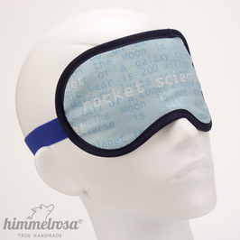 Schrift "rocket scientist" oder "space cadet", weiß/blau/dunkelblau – Schlafbrille