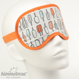 "Eis am Stiel", schwarz/weiß/orange – Schlafbrille