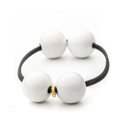 Woody Hair Tie White/Black | Mamaradscha Studio | 16,00 €